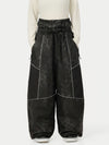 Women's Wild Motion Super Baggy Snow Pants – Reflective Colorblock Multi Pocket Design