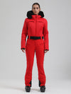 Women's Gsou Snow Mountain Chic Faux-Fur Trim Flare Ski Suit