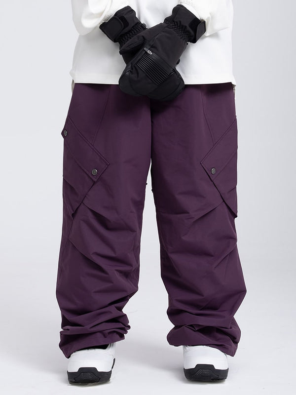 Women's Mountain Chill Swag Cargo Pockets Baggy Snow Pants