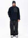 Men's Faux Sherpa Fleece Pullover & Urban Street Style Freerider Baggy Snow Pants Set