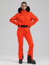 Women's Gsou Snow Mountain Chic Faux-Fur Trim Flare Ski Suit