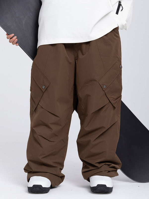 Men's Mountain Chill Swag Cargo Pockets Baggy Snow Pants