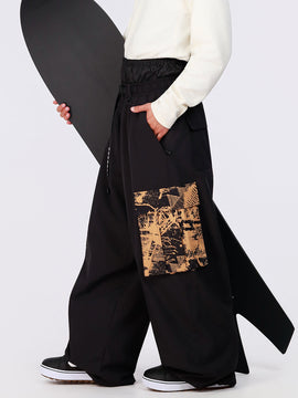 Men's Park Rider Hyper Flux Urban Graffiti Cargo Freestyle Baggy Snow Pants