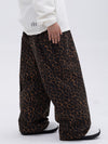 Women's Double Knee Mountain Freestyle Leopard Baggy Snow Pants