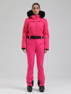 Women's Gsou Snow Mountain Chic Faux-Fur Trim Flare Ski Suit