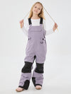 Girls Mountain Trek Light Reflective Knee Guard Waterproof Insulated Snow Bib Pants