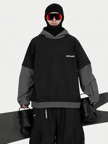 Men's Park Rider 2-in-1 Layered Freestyle Snow Hoodie with Contrast Sleeves