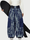 Women's Wild Motion Super Baggy Snow Pants – Reflective Colorblock Multi Pocket Design