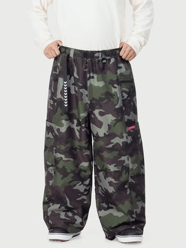 Men's Utility Techline Durable Stretch Cargo Baggy Freestyle Fit Snowboard Pants