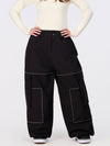 Women's Nightline Park Rider Reflective Trim Cargo Pockets Baggy Snow Pants