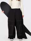 Women's Nightline Park Rider Reflective Trim Cargo Pockets Baggy Snow Pants