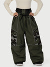 Women's Wild Motion Super Baggy Snow Pants – Reflective Colorblock Multi Pocket Design