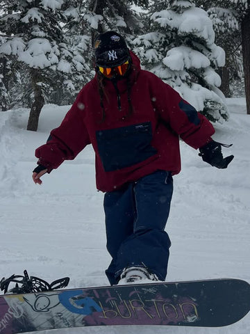 Women's Winter Bomber Baggy Snowboard Jacket Big Cargo Pocket Snow Coat