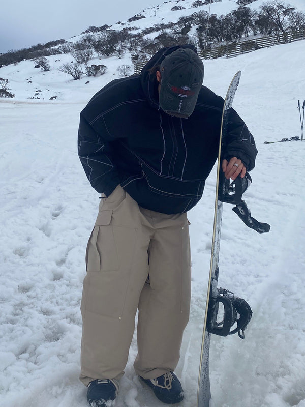 Men's Double Knee Mountain Freestyle Baggy Snow Pants