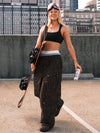 Women's Double Knee Mountain Freestyle Leopard Baggy Snow Pants