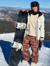 Women's Double Knee Mountain Freestyle Leopard Baggy Snow Pants