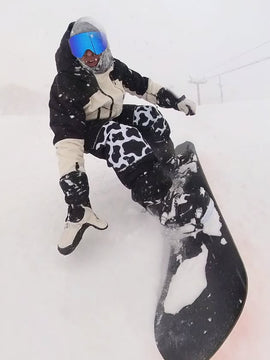 Men's Swaggy Knee Reflective Graphic Panel Cargo Snow Pants