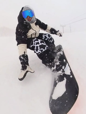 Men's Swaggy Knee Reflective Graphic Panel Cargo Snow Pants