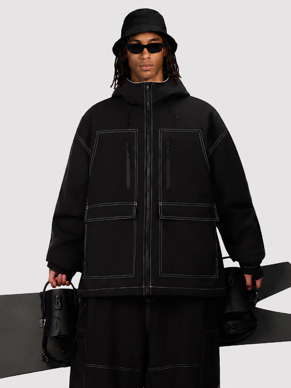 Men's UrbanCraft Street Utility Freestyle Snow Jacket – Reflective Hood & Workwear Design