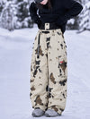 Women's Street Utility Cargo Baggy Snow Pants – Multi Pocket Belt Design