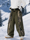 Men's Wild Motion Reflective Colorblock Extra Baggy Snow Pants