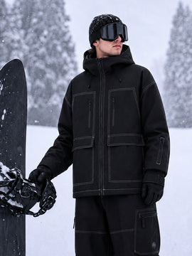 Men's UrbanCraft Street Utility Freestyle Snow Jacket – Reflective Hood & Workwear Design