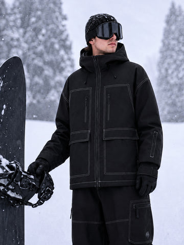 Men's UrbanCraft Street Utility Freestyle Snow Jacket – Reflective Hood & Workwear Design
