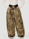 Women's Urban Vibe Workwear-Inspired Rivet-Trim Wide Fit OG Baggy Snowboard Pants