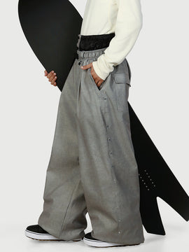 Men's Urban Vibe Workwear-Inspired Rivet-Trim Wide Fit OG Baggy Snowboard Pants