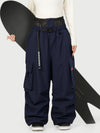 Women's Street Utility Cargo Baggy Snow Pants – Multi Pocket Belt Design