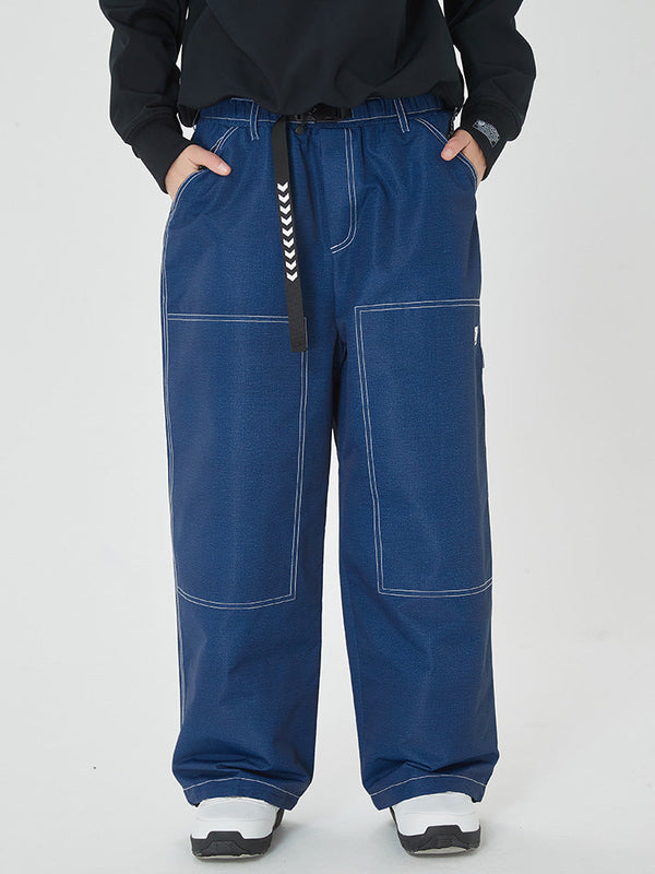 Women's Mountain Freerider Denim Cargo Pants Baggy Snowboard Pants