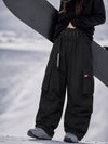 Women's Street Utility Cargo Baggy Snow Pants – Multi Pocket Belt Design