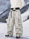 Men's Utility Cargo Baggy Snow Pants – Multi Pocket Street Belt Design