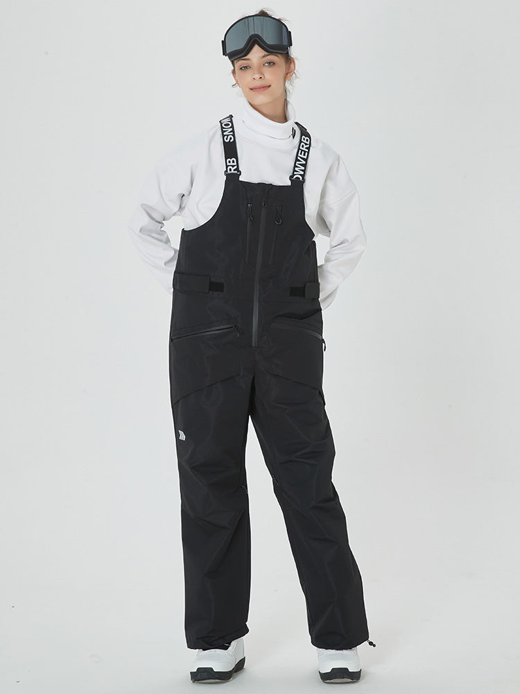 Womens Mountain Freerider Swag Cargo Snowboard Bib Overalls Snow Pants ...