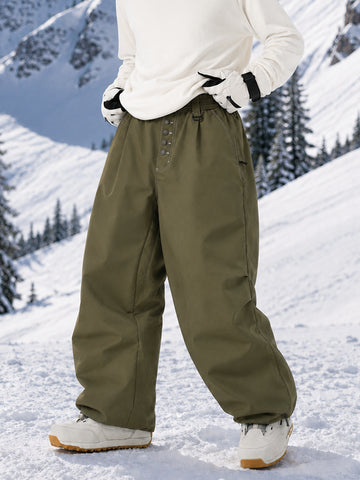Men's Workwear Raw Utility Rivet Denim Snowboarding Pants – Oversized Fit with Double Back Pocket