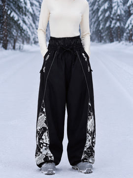 Women's Hyper Flux Graffiti Panel Reflective Line Jogger Baggy Snowboard Pants