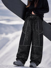 Women's Wild Motion Super Baggy Snow Pants – Reflective Colorblock Multi Pocket Design