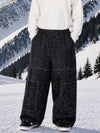 Men's Nightline Park Rider Reflective Trim Cargo Pockets Baggy Snow Pants