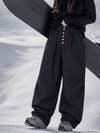 Women's Workwear Raw Utility Rivet Denim Snowboard Pants – Oversized Fit with Double Back Pocket