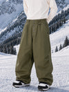 Men's Raw Utility Rivet Workwear Denim Snow Pants – Double Back Pocket Oversized Fit