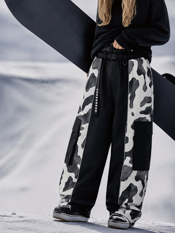 Women's Wild Motion Reflective Colorblock Extra Baggy Snow Pants