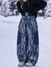 Women's Wild Motion Super Baggy Snow Pants – Reflective Colorblock Multi Pocket Design