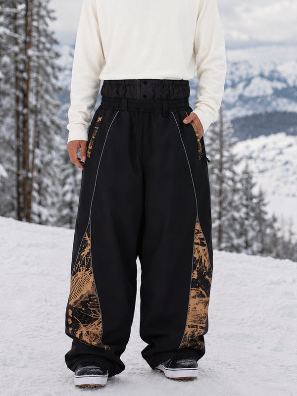 Men's Hyper Flux Graffiti Panel Reflective Jogger Baggy Snowboard Pants