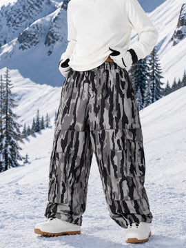 Men's Nightline Park Rider Reflective Trim Cargo Pockets Baggy Snow Pants