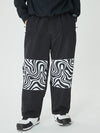 Men's Swaggy Knee Reflective Graphic Panel Cargo Snow Pants