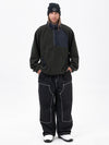 Men's Faux Sherpa Fleece Pullover & Urban Street Style Freerider Baggy Snow Pants Set