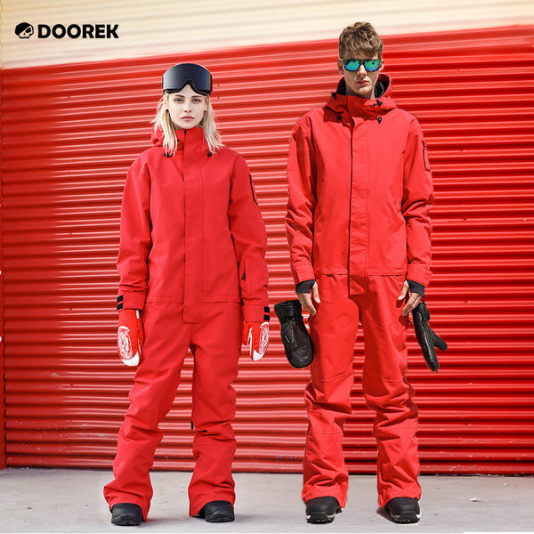 Doorek Superb Red One Piece Ski Suits Winter Snowsuits