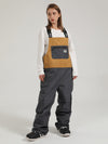 Women's Unisex Gsou Snow PowSlayer Colorblock Cargo Snow Bibs Pants