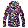 Women's Waterproof Colorful Print Warm Insulated Ski Jackets Winter Coat