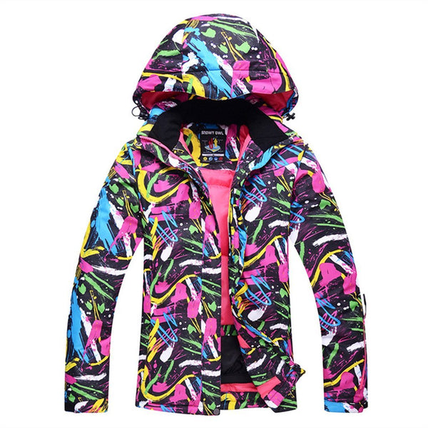 Women's Waterproof Colorful Print Warm Insulated Ski Jackets Winter Coat